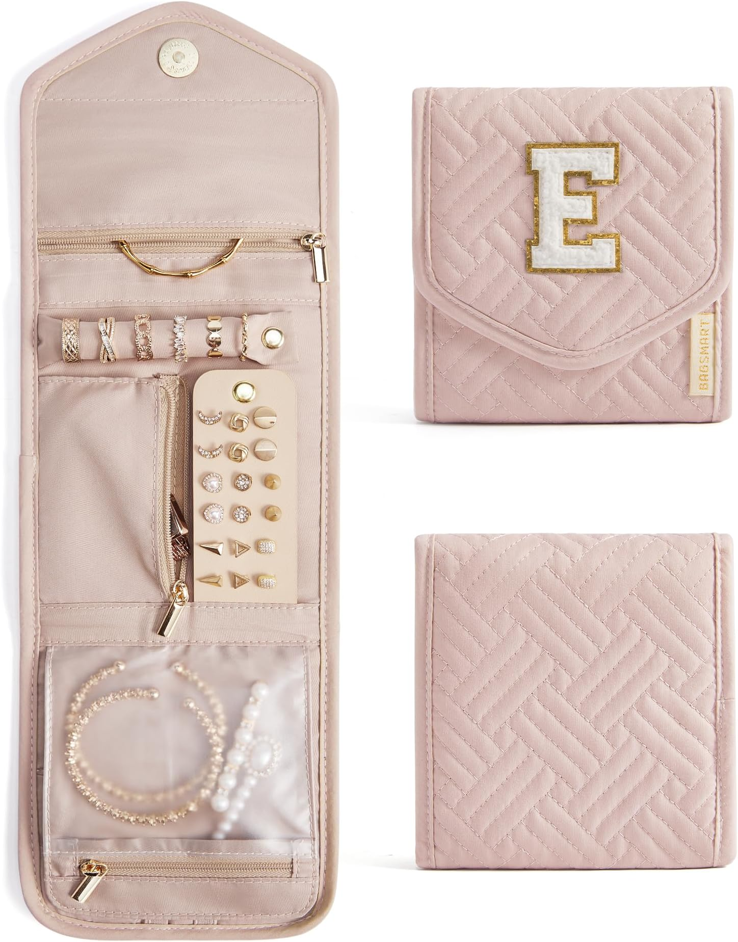 Foldable Travel Jewelry Organizer Case Tangle-Free