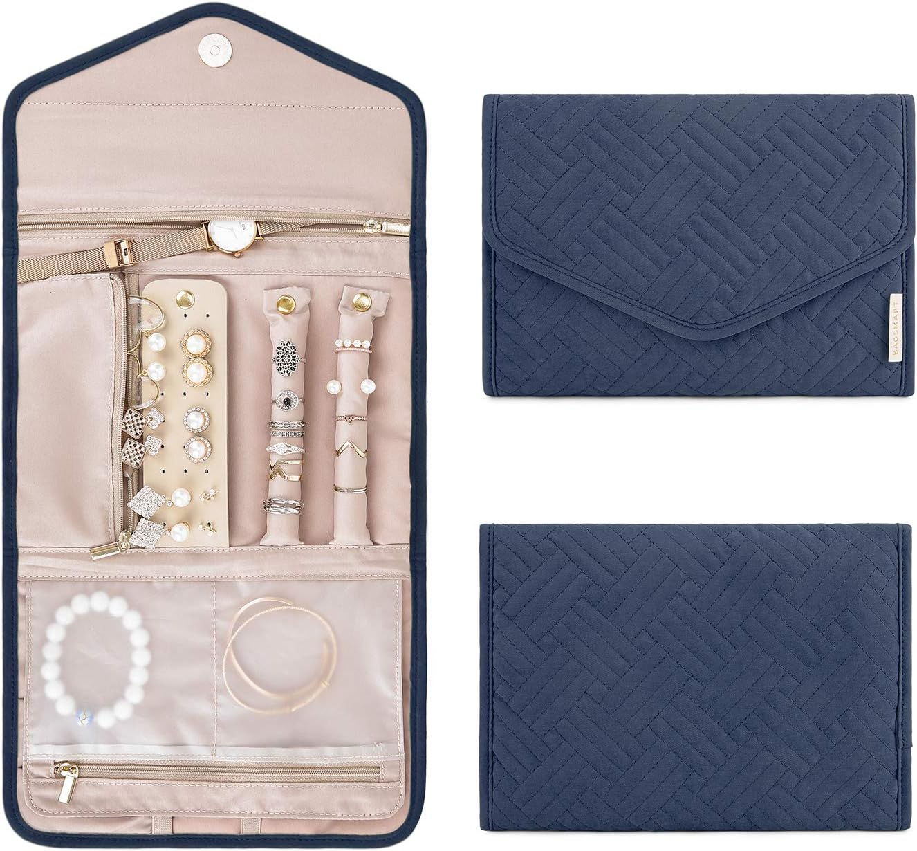 Foldable Travel Jewelry Organizer Case Tangle-Free