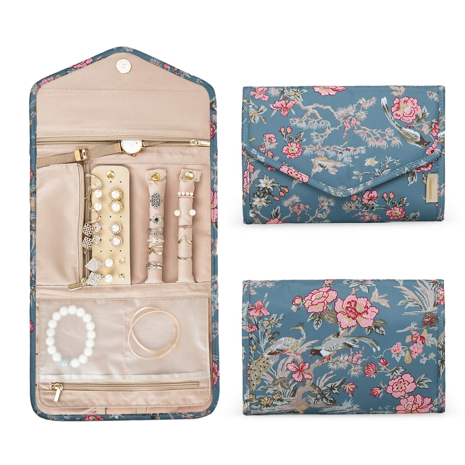 Foldable Travel Jewelry Organizer Case Tangle-Free