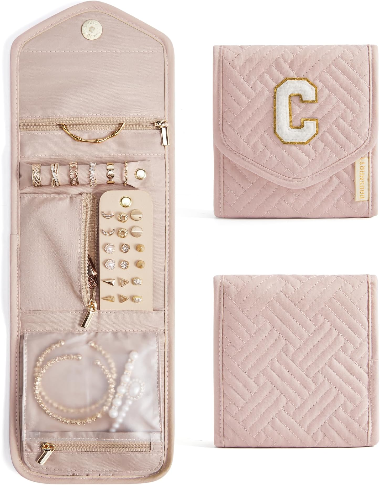 Foldable Travel Jewelry Organizer Case Tangle-Free