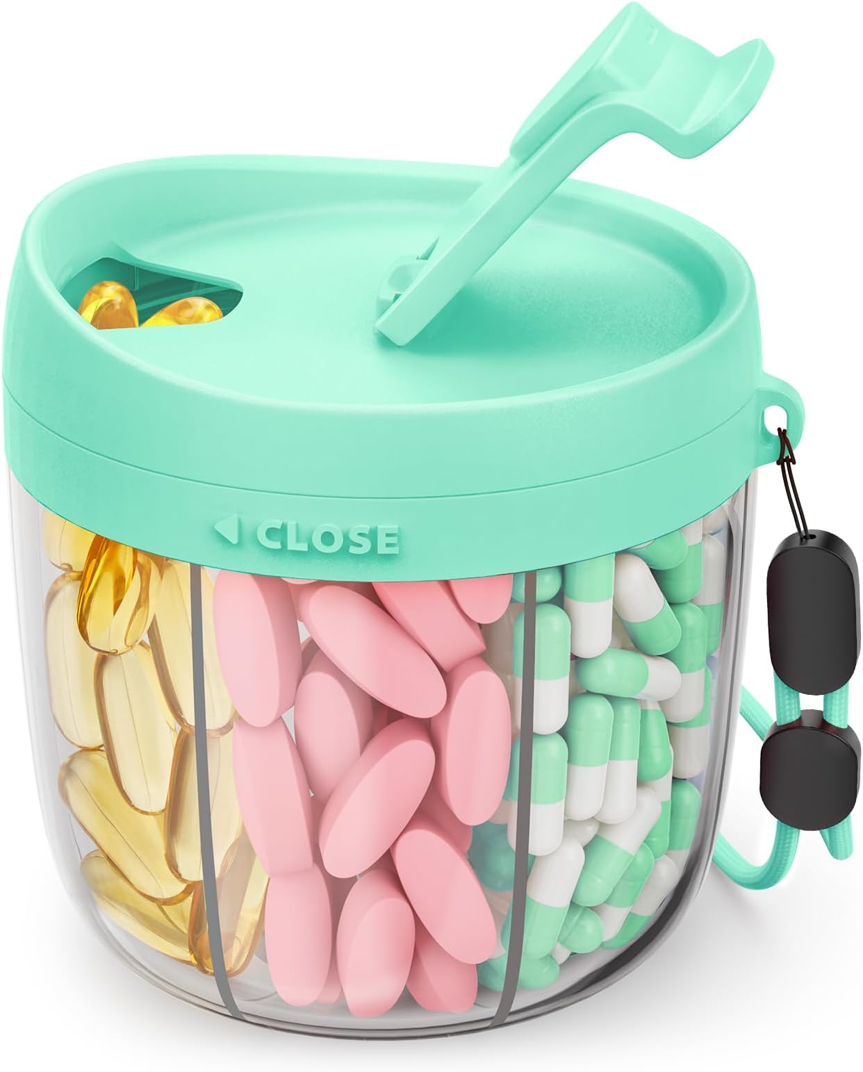 7-Compartment Pill Organizer with Anti-Mix Travel Case