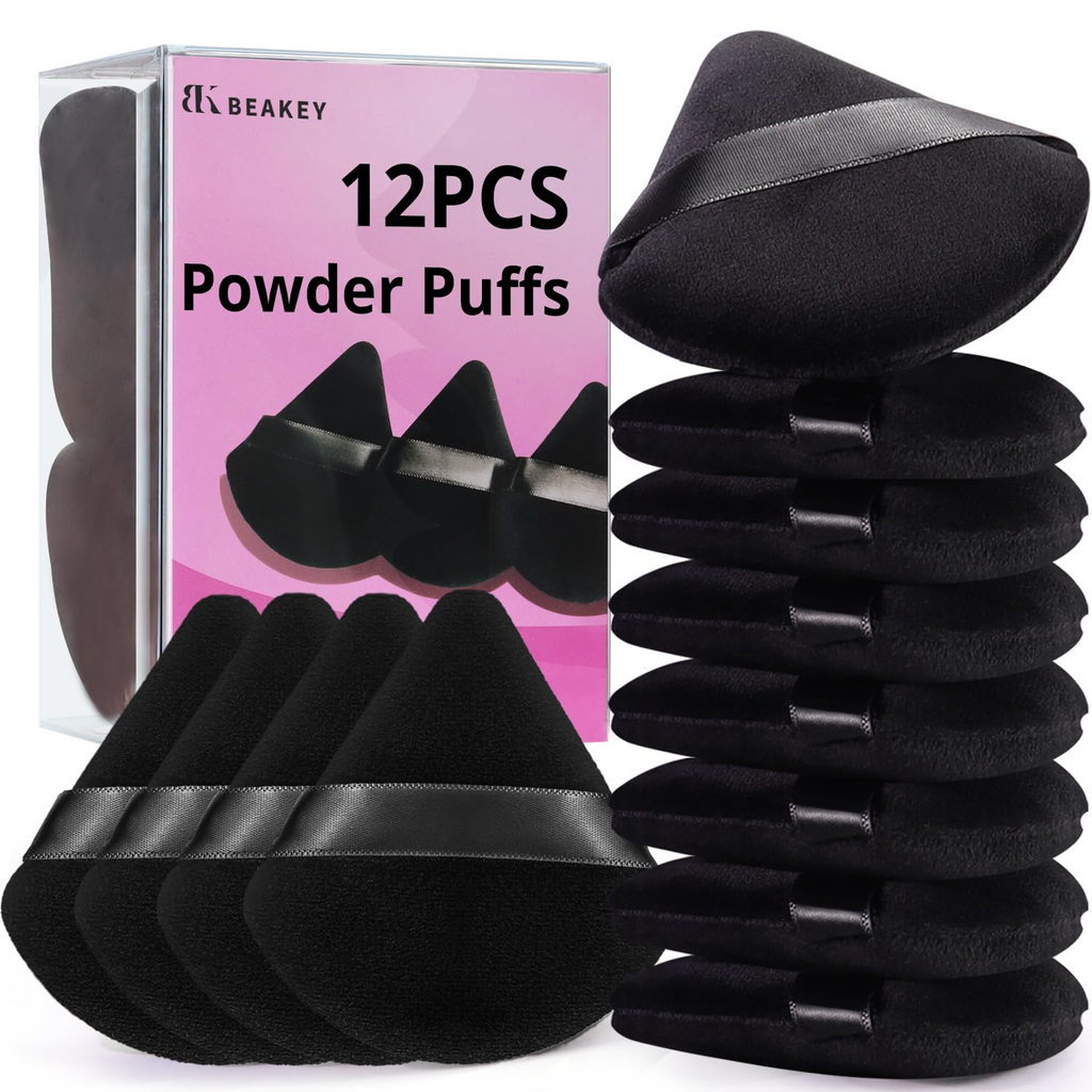 12pc Triangle Powder Puff Set Velvet for Face Makeup