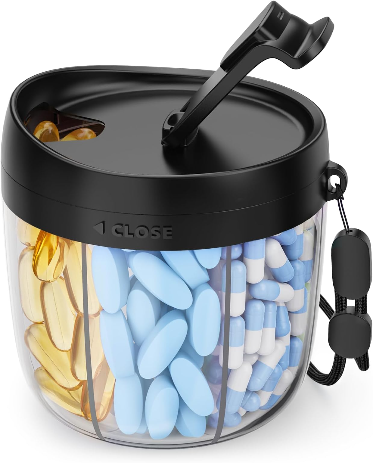 7-Compartment Pill Organizer with Anti-Mix Travel Case