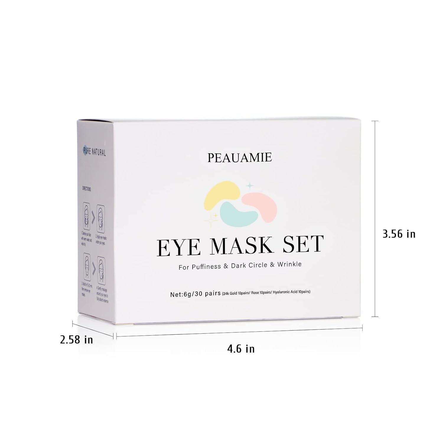 PEAUAMIE Under Eye Patches Gold and Hyaluronic Acid for puffy eyes,Rose Eye Masks for Dark Circles and Puffiness skin care Smooth Wrinkles products 30 Pairs