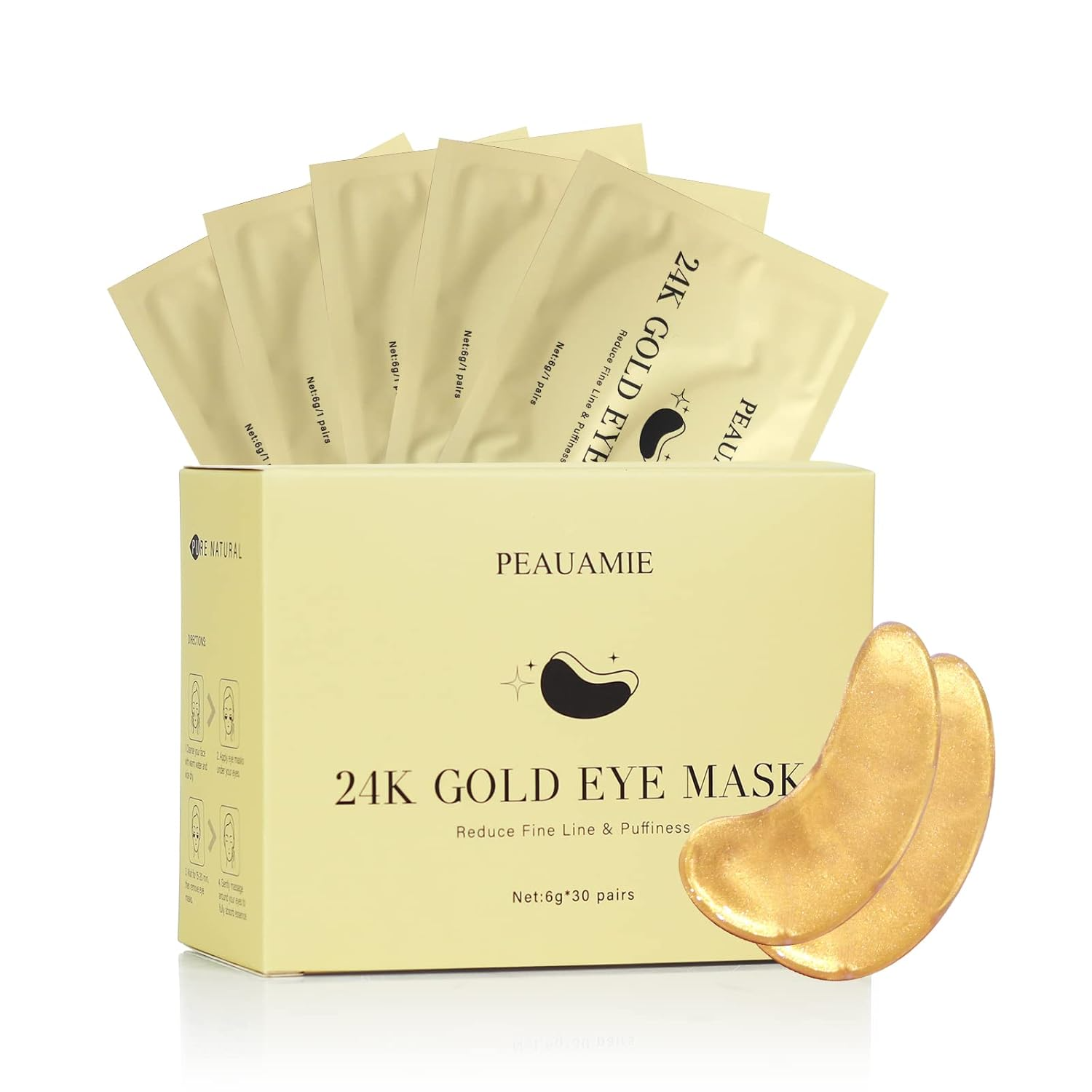 30 Pairs Under Eye Patches Gold Rose Hyaluronic Acid