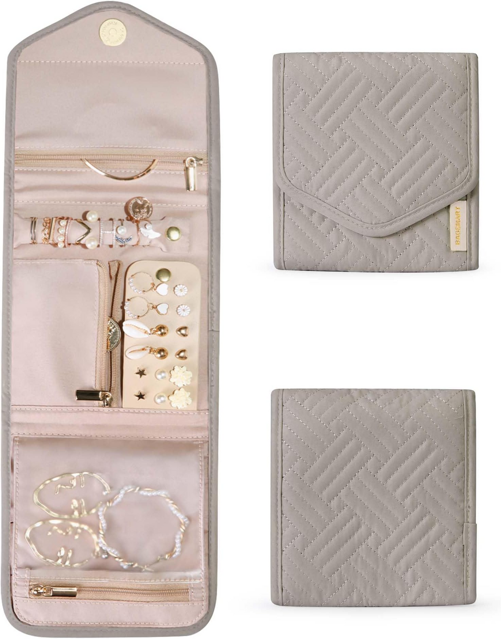 Foldable Travel Jewelry Organizer Case Tangle-Free