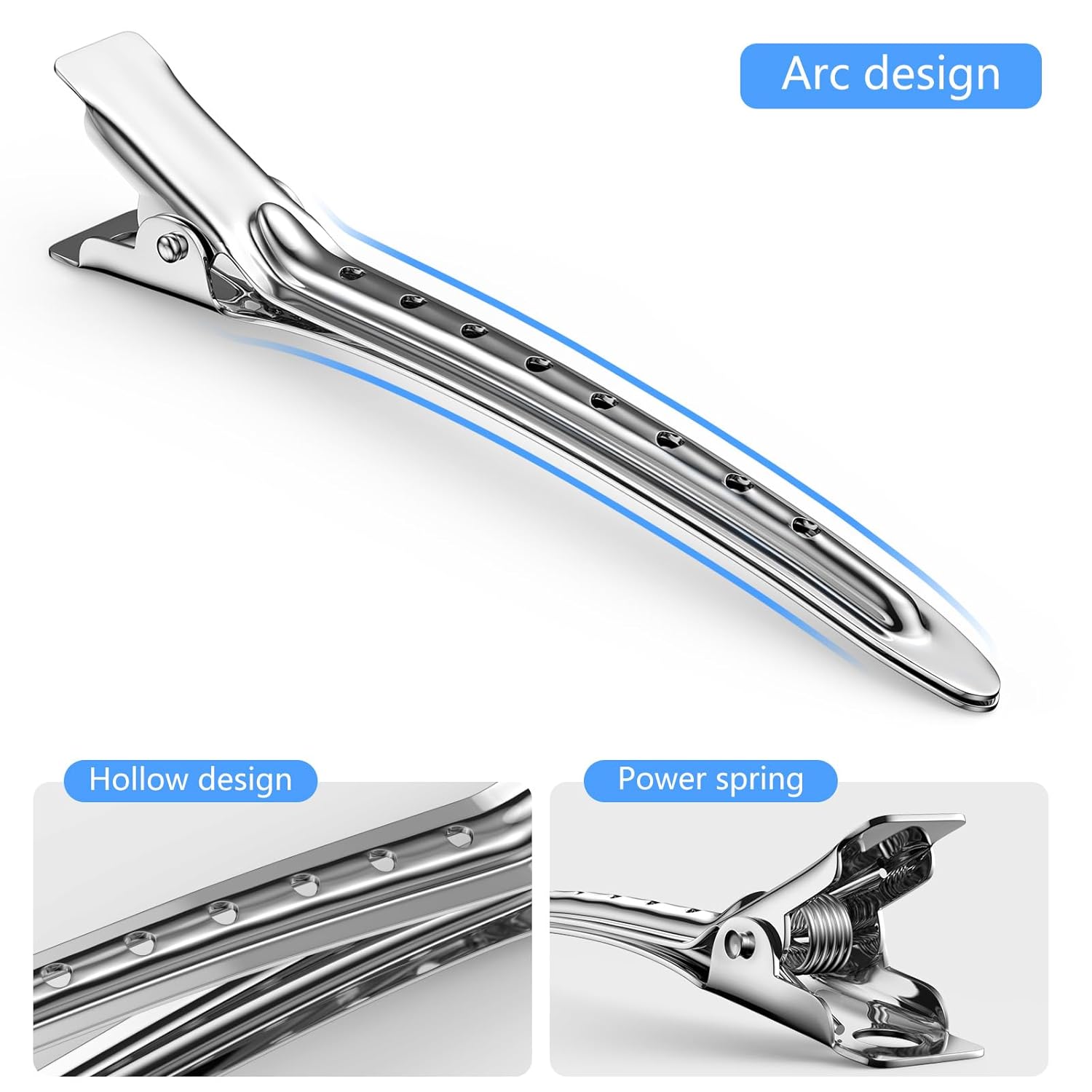 Heavy-Duty Metal Alligator Hair Clips for Styling