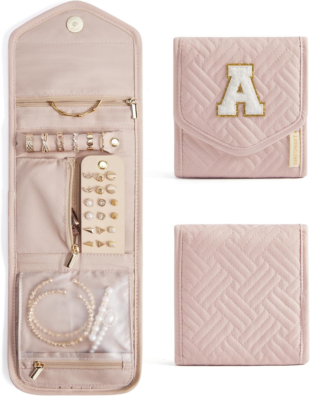 Foldable Travel Jewelry Organizer Case Tangle-Free