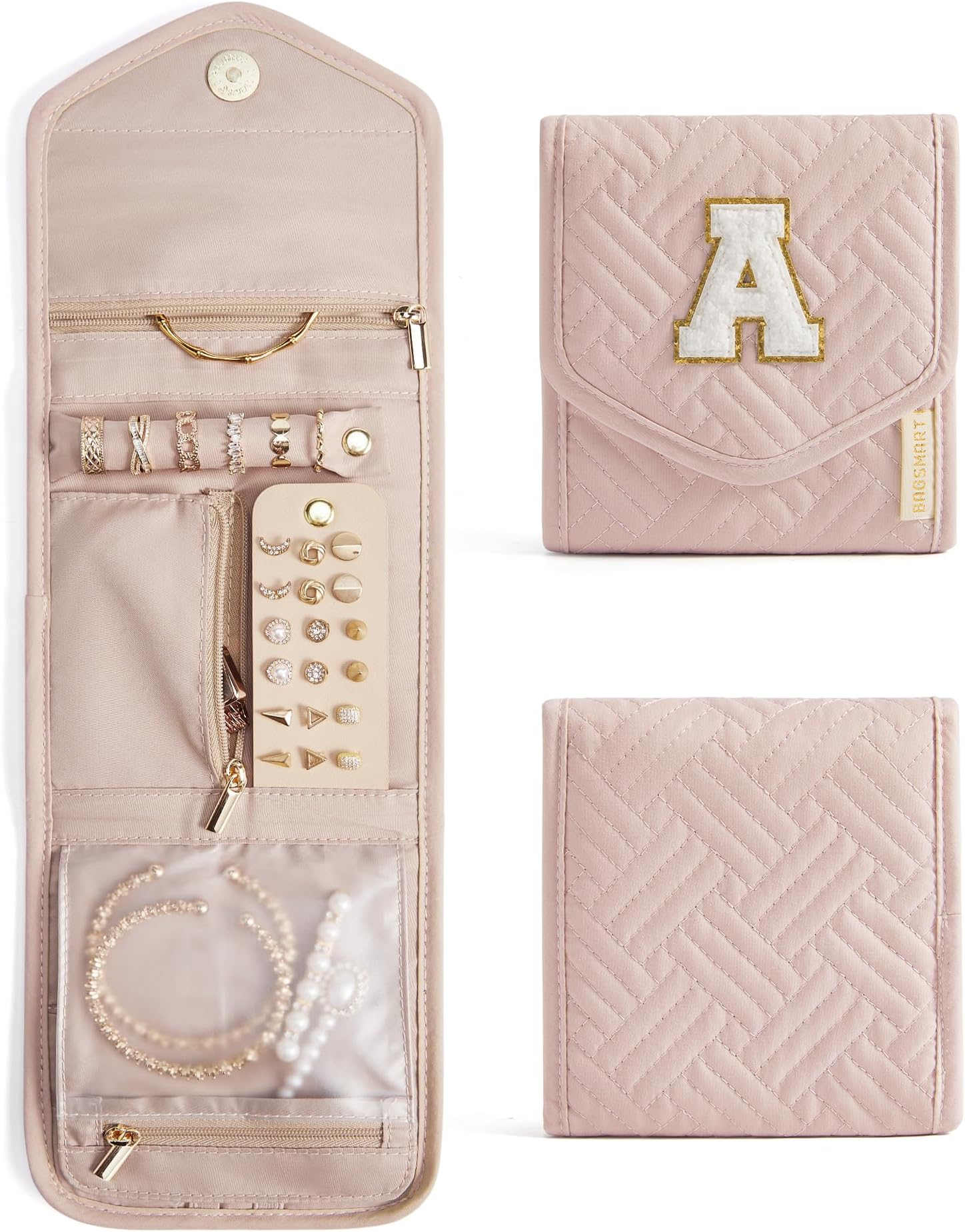 Foldable Travel Jewelry Organizer Case Tangle-Free