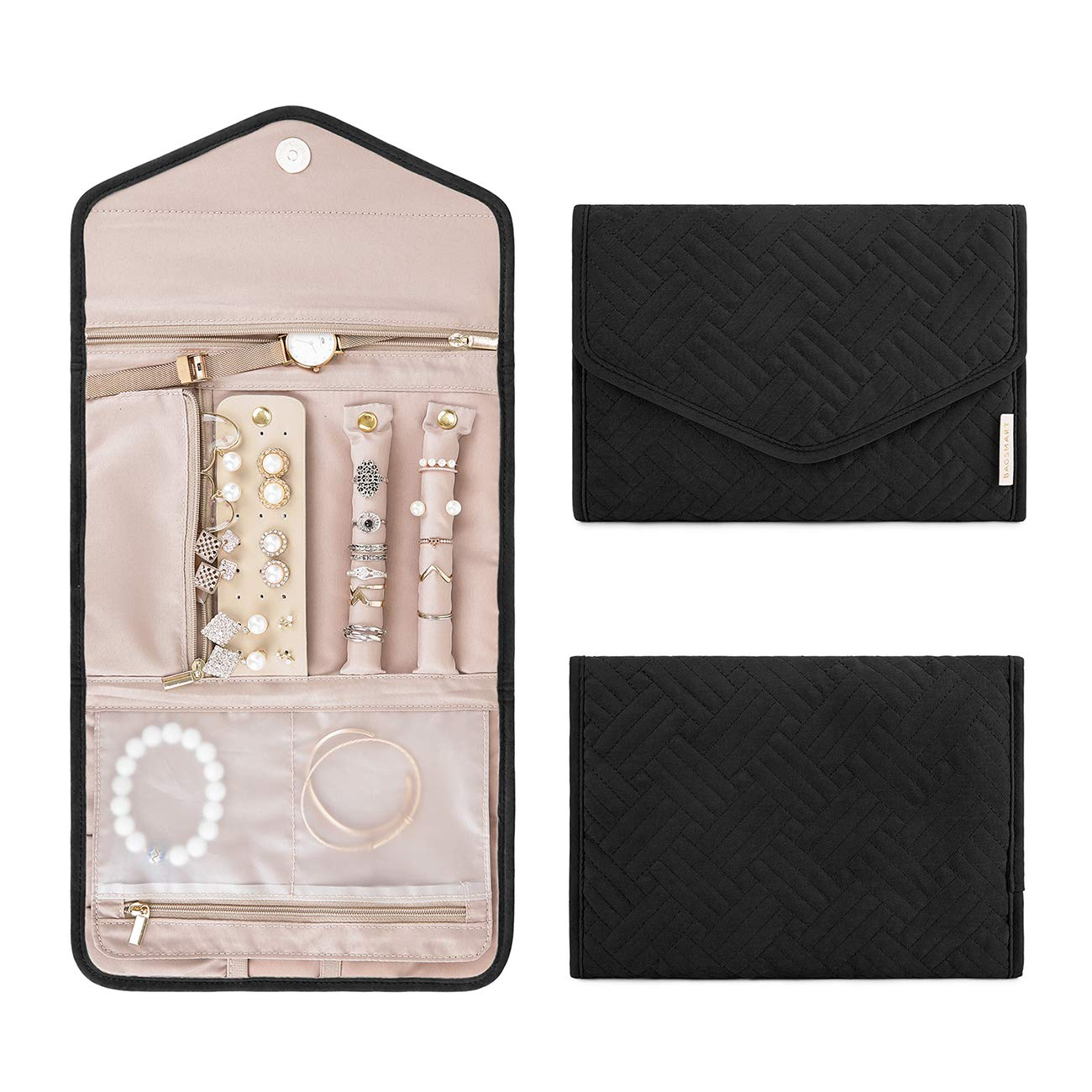 Foldable Travel Jewelry Organizer Case Tangle-Free