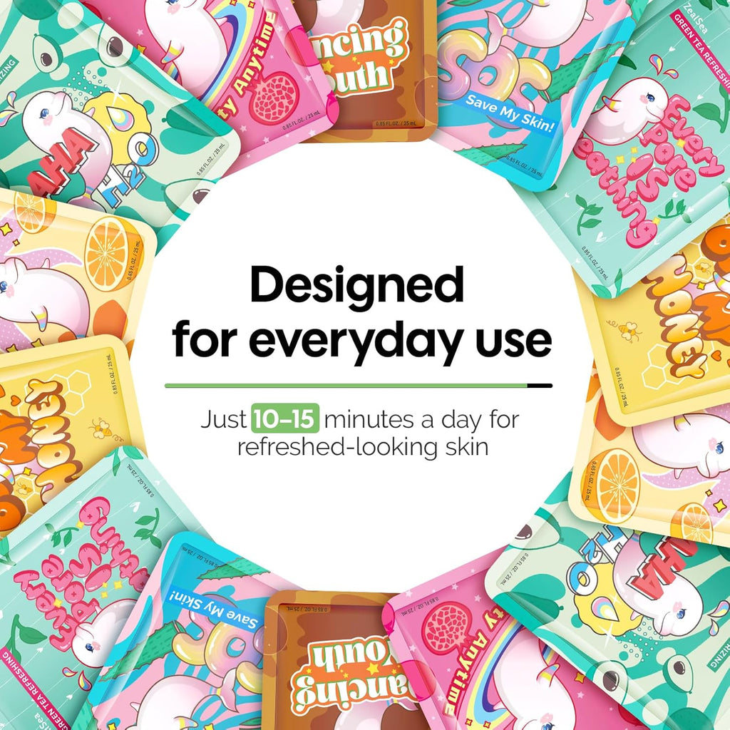 7-Day Facial Sheet Mask Set with Botanical Extracts