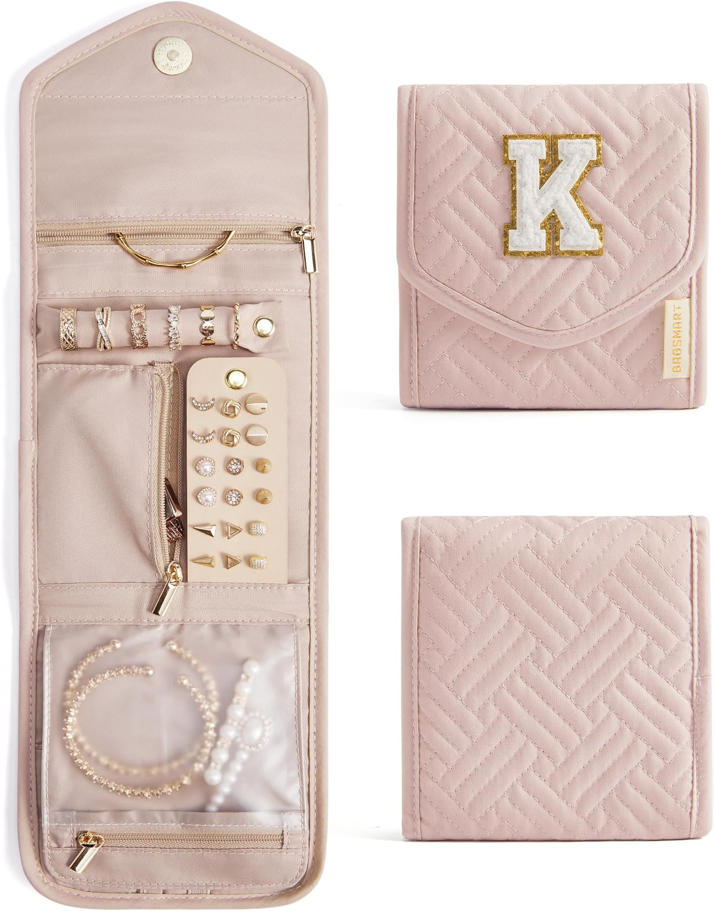 Foldable Travel Jewelry Organizer Case Tangle-Free