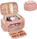 Large Travel Makeup Bag PU Leather with Brush Holder