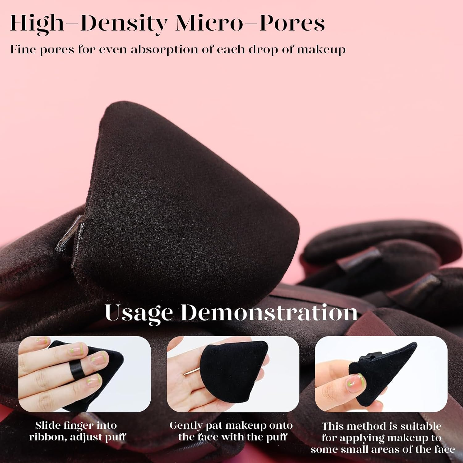12pc Triangle Powder Puff Set Velvet for Face Makeup