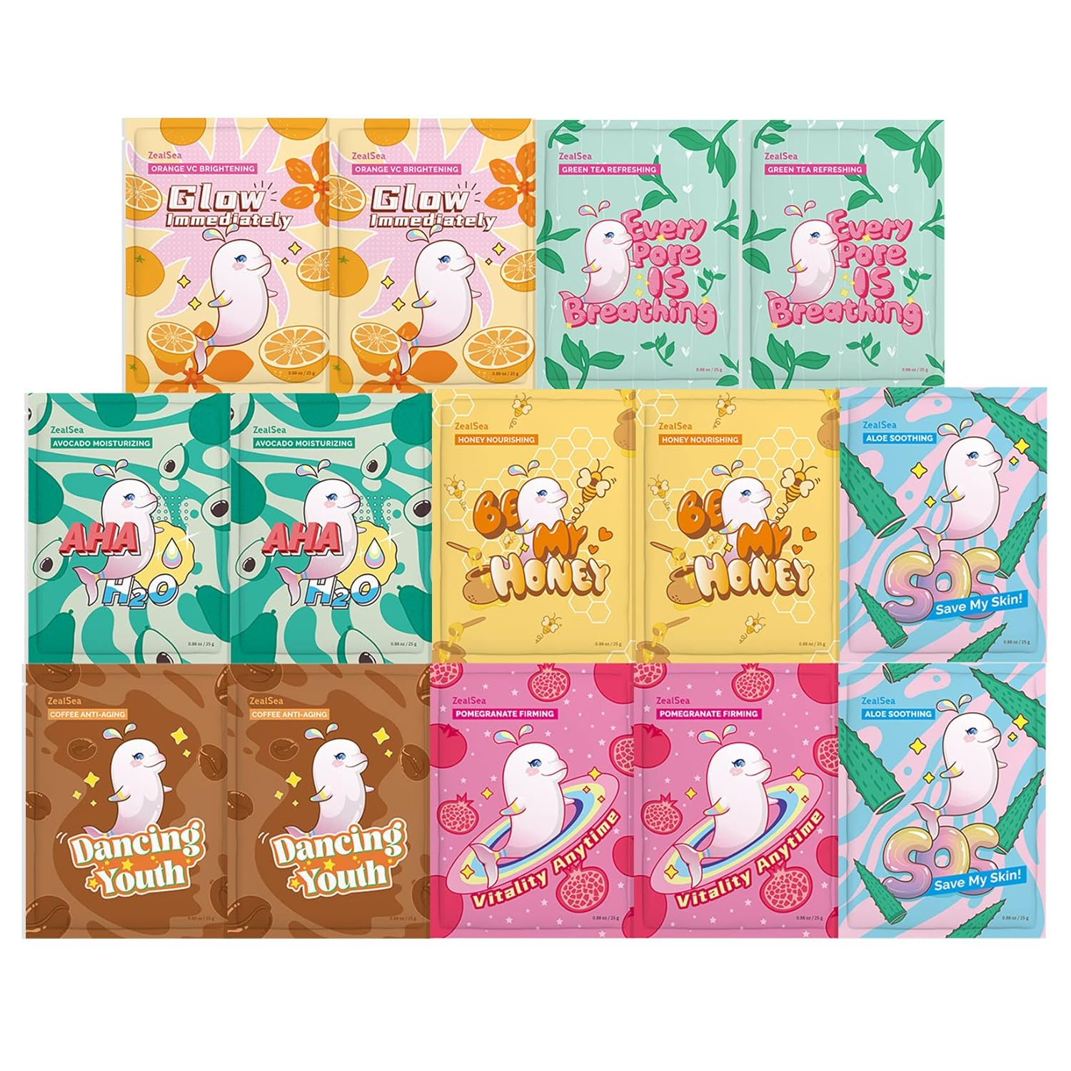 7-Day Facial Sheet Mask Set with Botanical Extracts