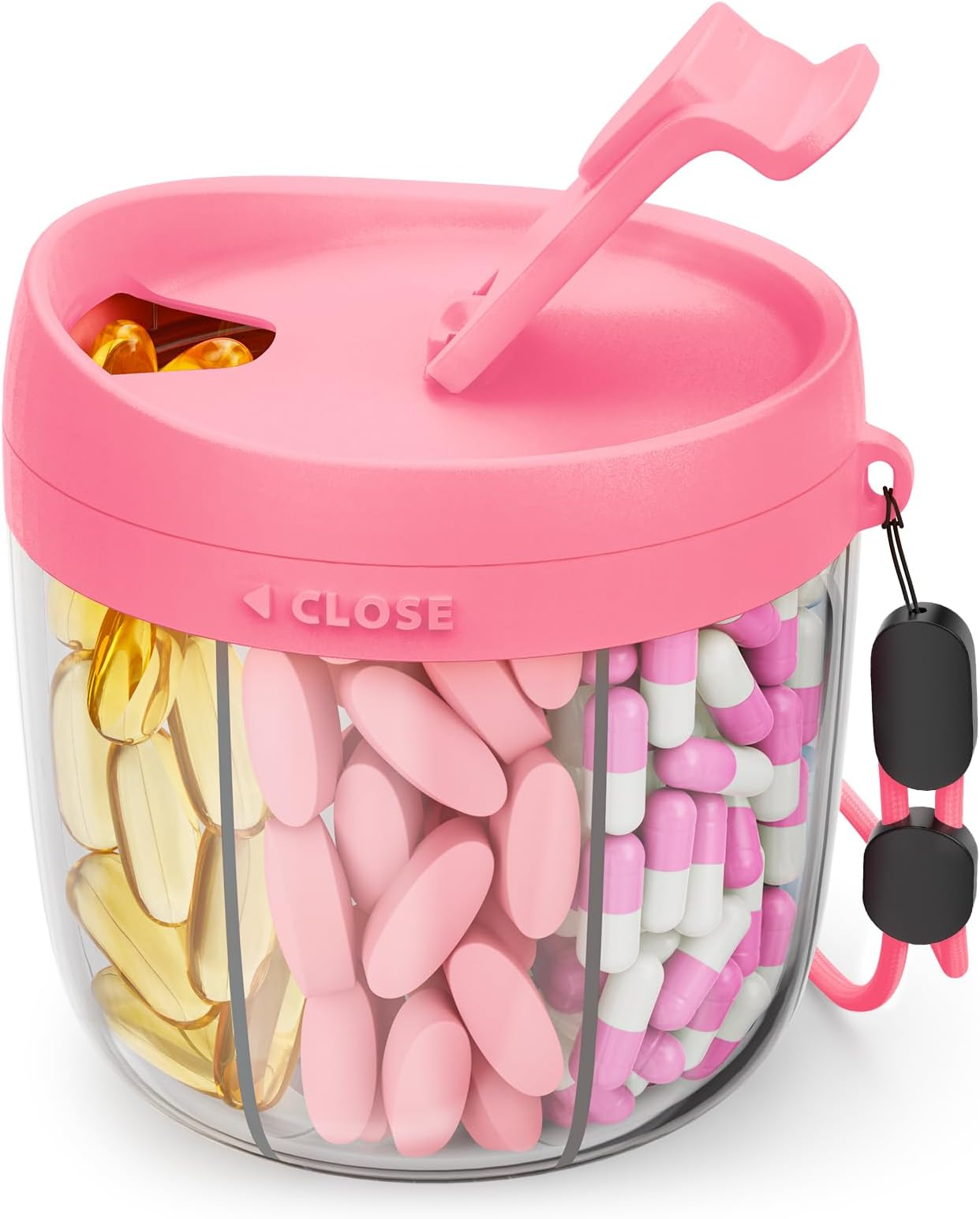 7-Compartment Pill Organizer with Anti-Mix Travel Case
