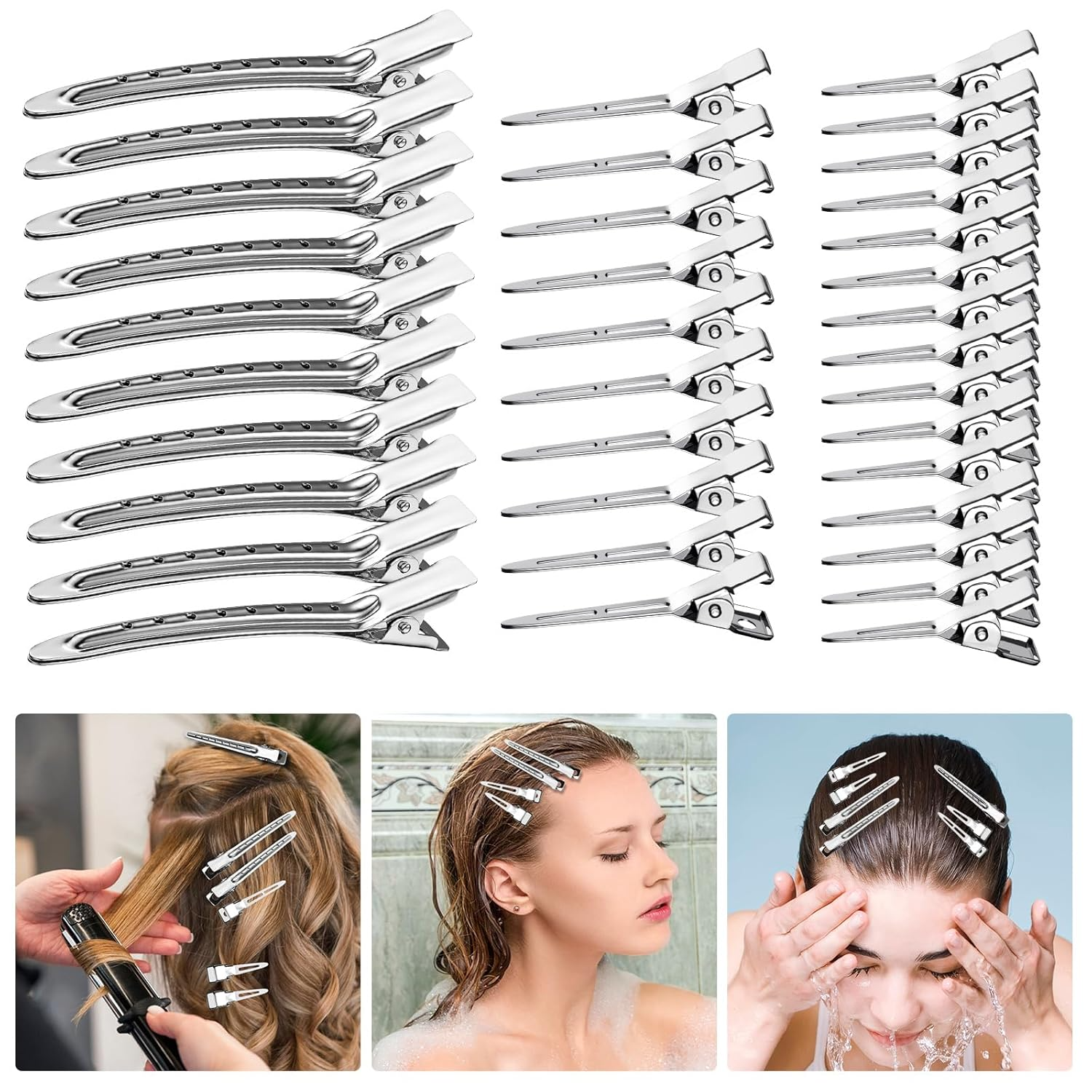 Heavy-Duty Metal Alligator Hair Clips for Styling