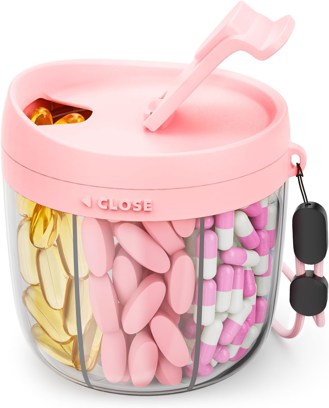 7-Compartment Pill Organizer with Anti-Mix Travel Case