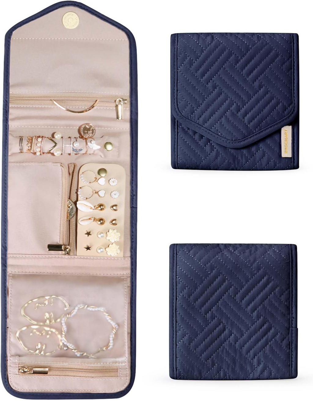 Foldable Travel Jewelry Organizer Case Tangle-Free
