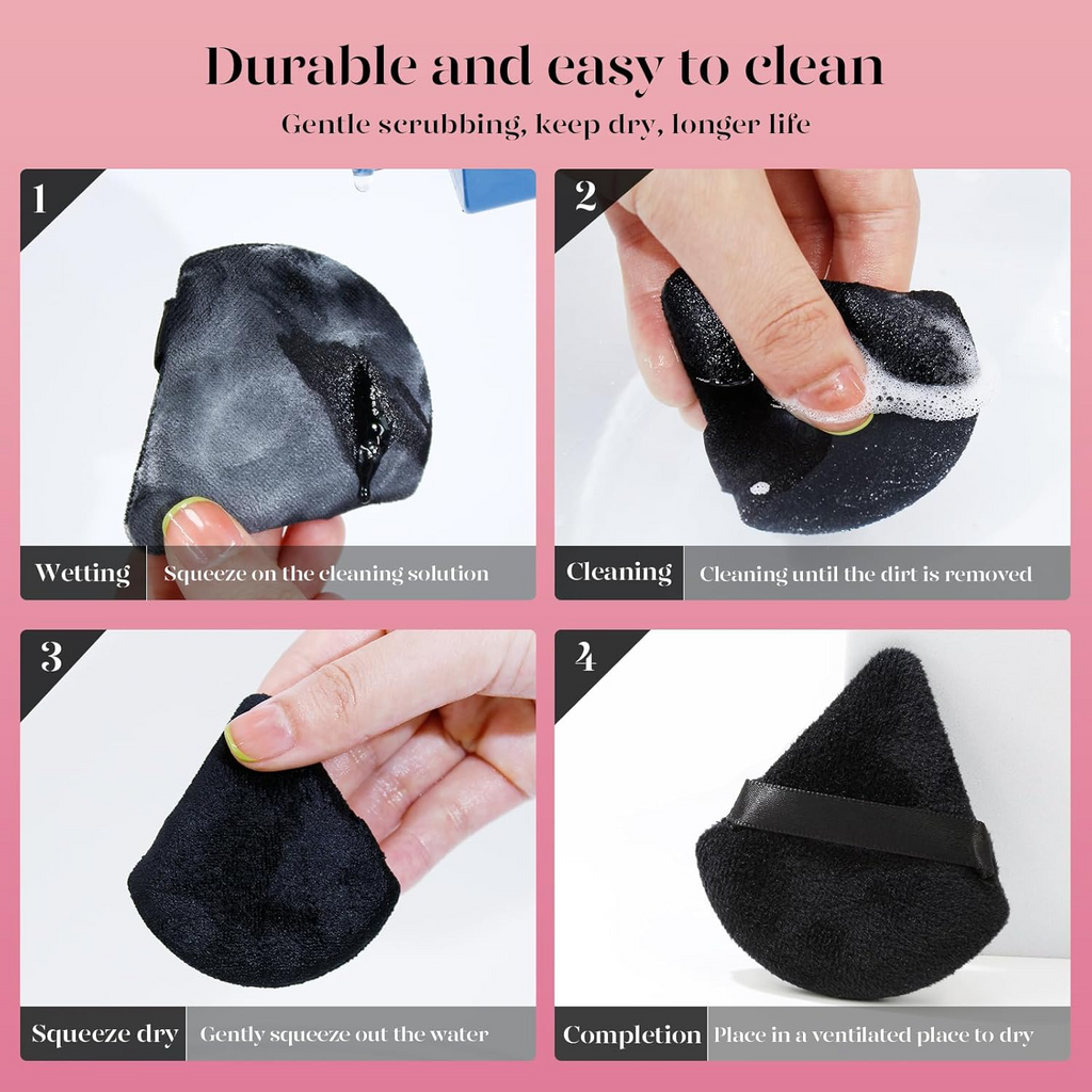 12pc Triangle Powder Puff Set Velvet for Face Makeup