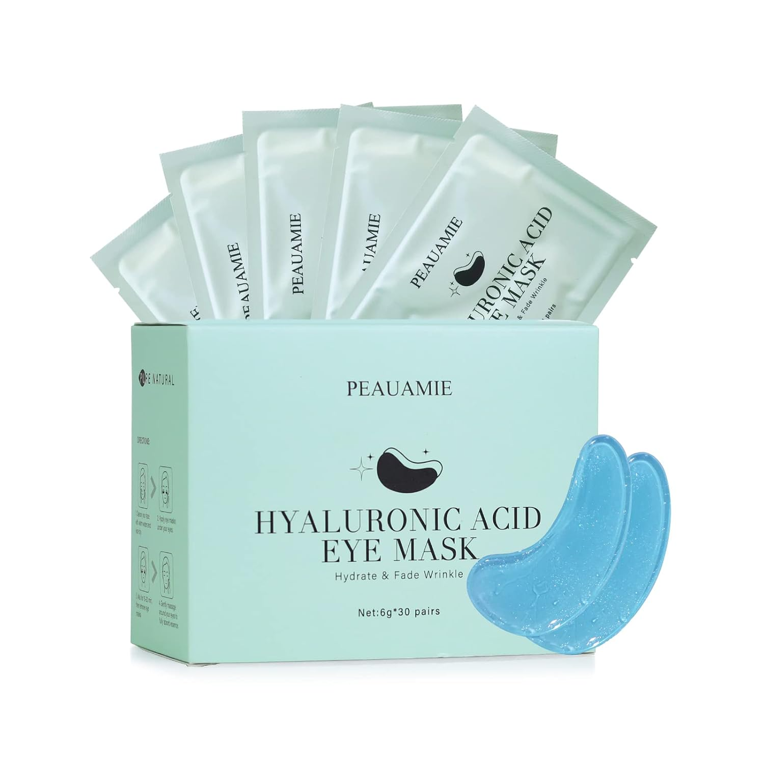 30 Pairs Under Eye Patches Gold Rose Hyaluronic Acid