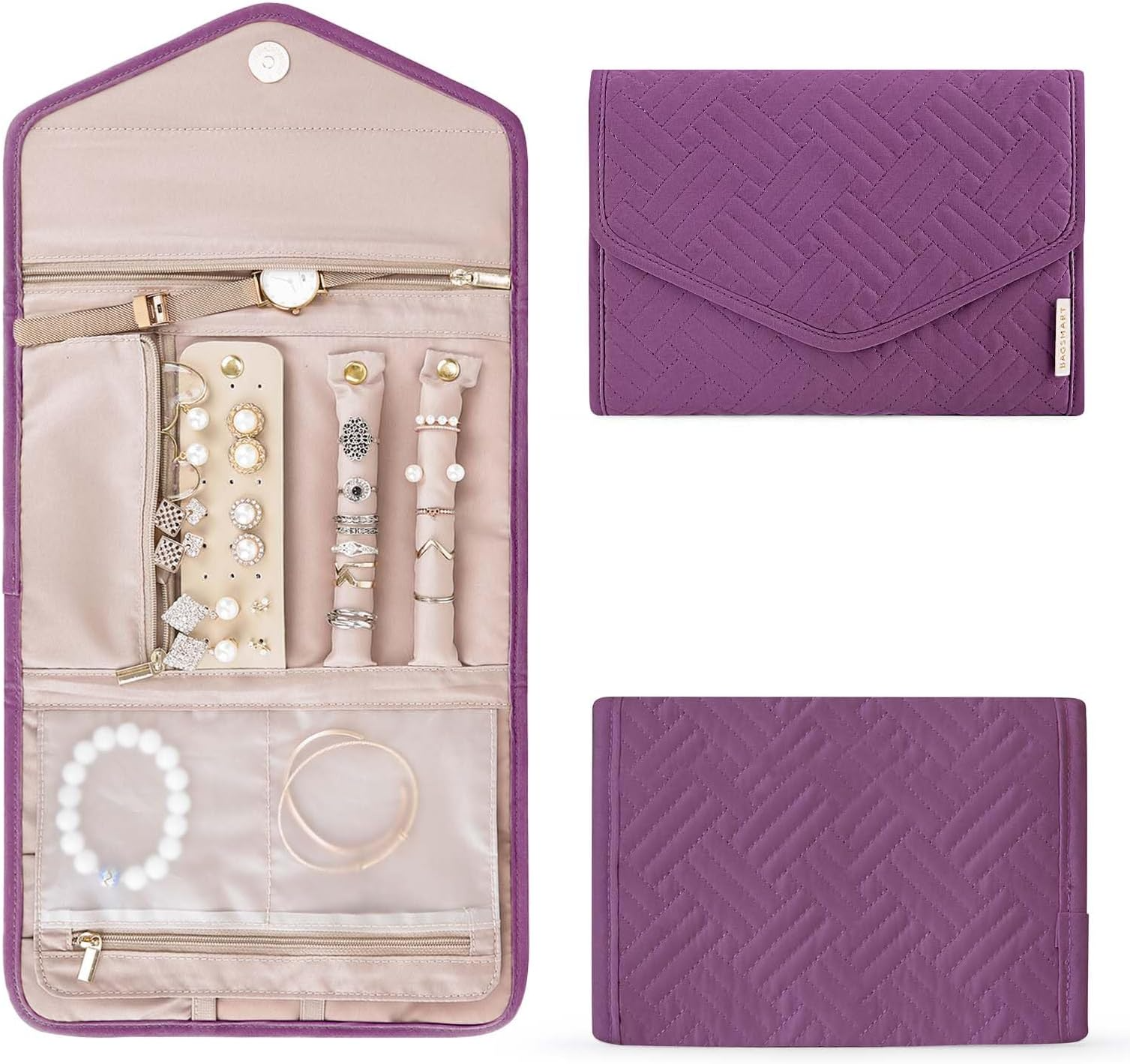 Foldable Travel Jewelry Organizer Case Tangle-Free